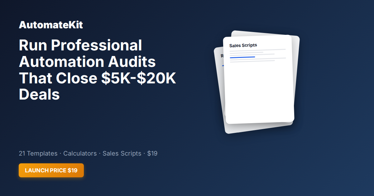 AutomateKit - Save 20+ Hours/Week | Agency Automation Templates & AI Agents